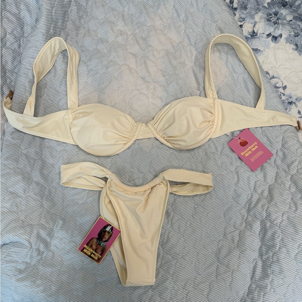 Strawberry Milk Mob Cream Bikini Set